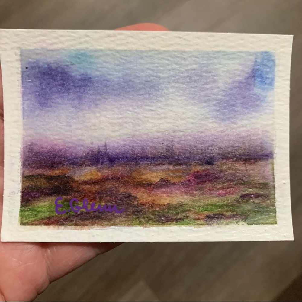 ACEO miniature 3.5x2,5 Watercolor Landscape Art Print by Eera Glenn